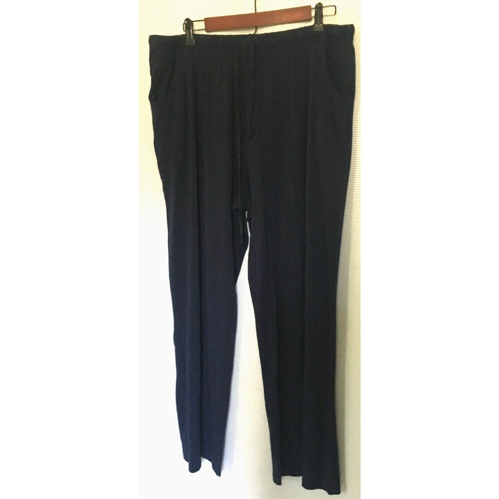 Dusdimon Women's Lounge Pants  Stretch Knit Navy Blue Plus Size 3XL